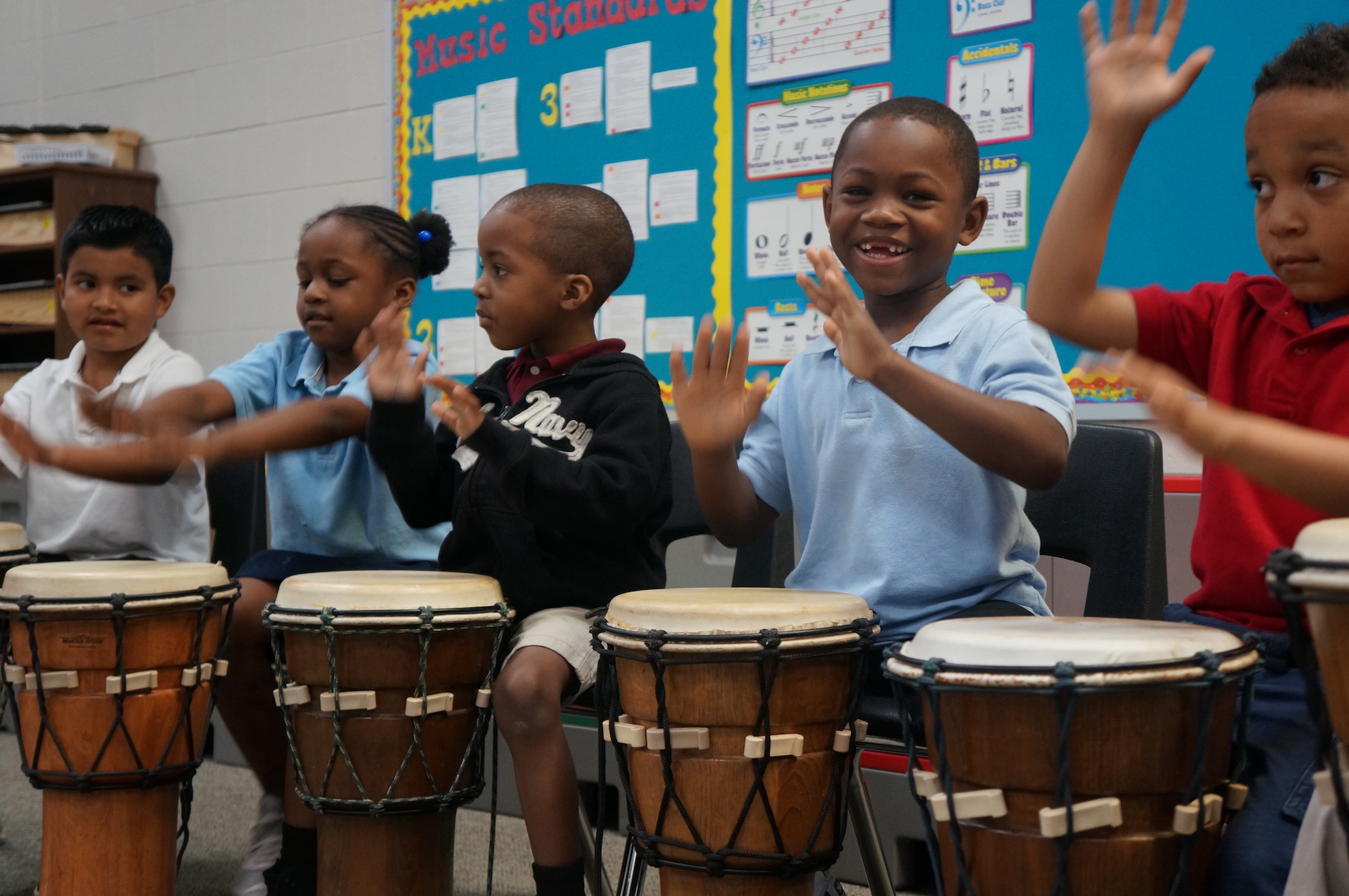 Beatin' Path provides a drum and several hand percussion instruments to each student during the school workshop.